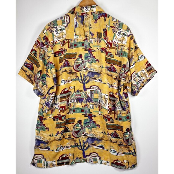 Vintage AVI Collection Kahala Hawaiian Shirt Large Yellow Baja Mexico Tacos Beer - Picture 3 of 15